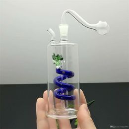 Los accesorios para fumar colorearon los tubos de cristal de la manija de la cachimba del agua de la caldera del cigarrillo del grifo espiral