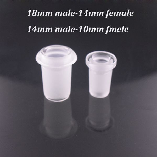 Accessoires pour fumeurs Adaptateur de tuyau de tige vers le bas 18mm mâle à 14mm femelle 14mm -10mm connecteur de réducteur femelle diffuseur à fente pour bangs en verre Quartz