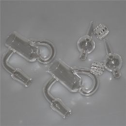 Accessoires pour fumeurs Flat Top Quartz bangers Diamond Knot Loop Quartz Banger Nail 10mm 14mm 18mm Mâle Femelle Avec bouchon de carpe à bulles de verre Pour Conduite d'eau