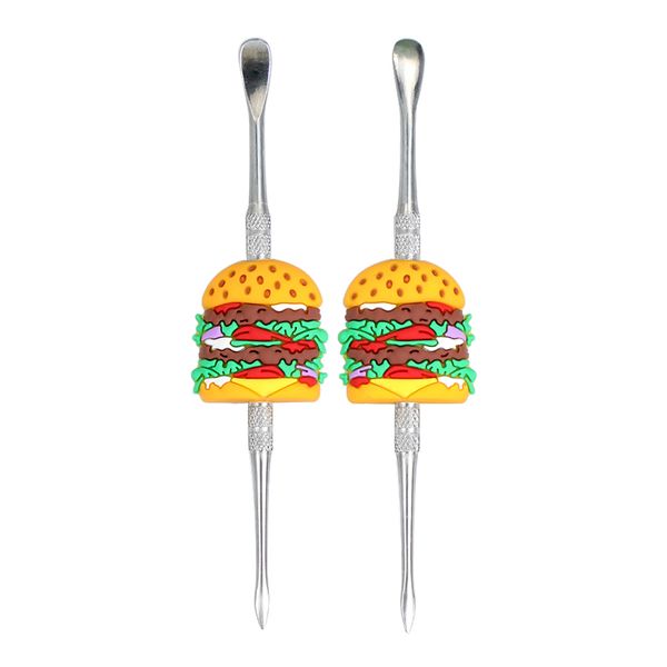 Accessoires pour fumer hamburger pièces métalliques cigarette acier inoxydable outils de dab cire