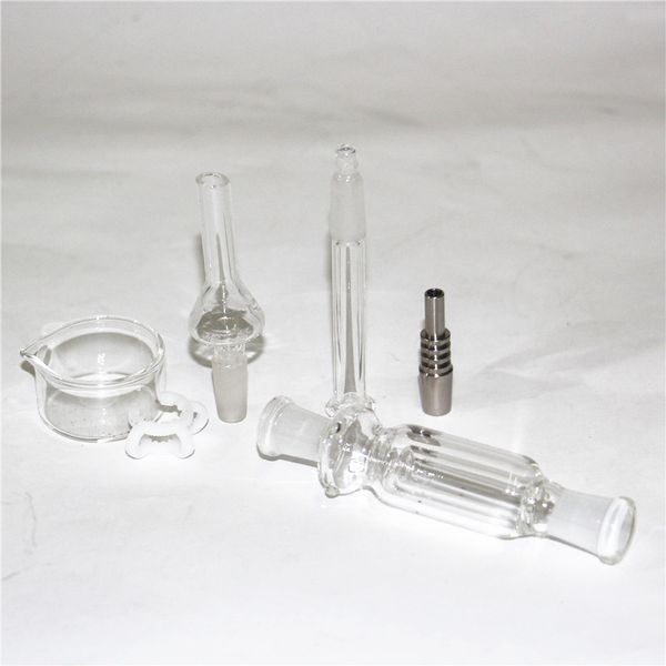 10 mm Accesorios para fumar hookah bong Kit Punta de acero inoxidable Tazón de vidrio para tubería de agua Pequeñas plataformas petroleras