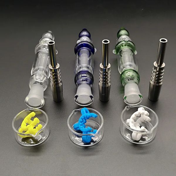 Accesorios para fumar Hookahs Mini Collectors Kit Dab Oil Manchas Pipes Pyrex Glass Tipe 10 mm de 14 mm Juntas Pajitas de uñas de titanio NC18 LL