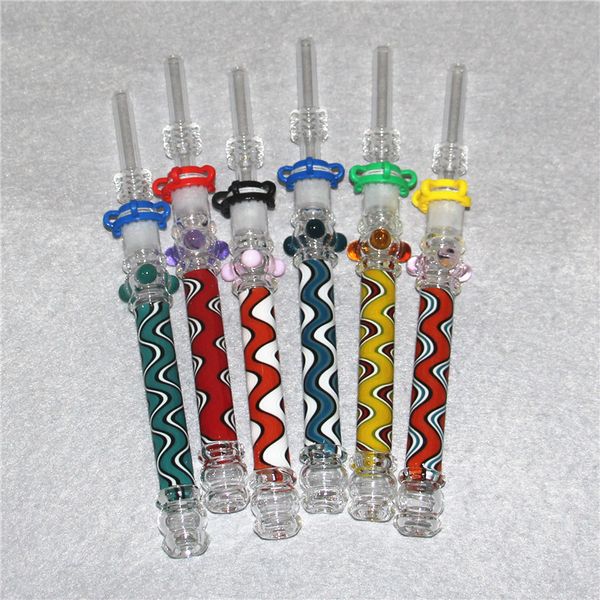 Accesorios para fumar Hookahs Mini Nectar Kit Dab Oil Ozugan Pyrex Glass Vipas de 10 mm Juntas Titanio Pajitas NC