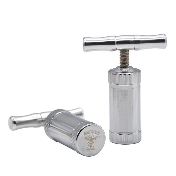 Accessoires pour fumer Presse à pollen en métal Presser Compresseur Crème Whipper Outil pour herbe Cigarette Narguilé Bubbler Cire Vaporisateur sec Eau LL