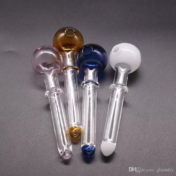 Tubos de fumar coloridos Mini Tipo recto Quemador de aceite Tubo Adaptador de bong de vidrio Agua Dab Rig Bubbler