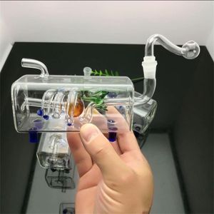 Rookaccessoires Nieuw Europa en AmeriCaglass Pipe Bubbler Rookpijp Water Glass Bong Een nieuw type waterfles met vierkante buis en draad