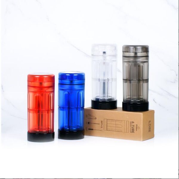 Accessoires pour fumeurs Cône de fumée en plastique Remplissage Broyeur d'herbes Machine monobloc 6 tubes Machine à rouler à la main Cigarette Tabac Rouleau Injecteur Fabricant Tuyau Outil