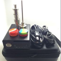 Accesorios para fumar Portátil ENail Eléctrico Dab Nail Pen Rig Cera PID TC Caja con Ti Titanio Sin domo 10 mm 16 mm 20 mm Calentador de bobina E Cuarzo Kit de uñas Tarro de silicona