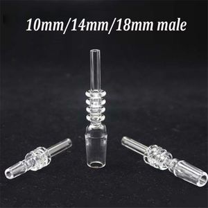 Accessoires pour fumeurs Quartzs Tip Pour NC 10mm 14mm 18mm Joint Dab Straw Drip Tips Domeless Real Quartz Nail Glass Water Bong