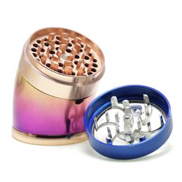 Accessoires pour fumeurs Rocker Breaker Bent grinder 63mm 4 pièces multicolore disponible broyeur de tabac Plat Grinders Zicn alliage cnc dents fit dry