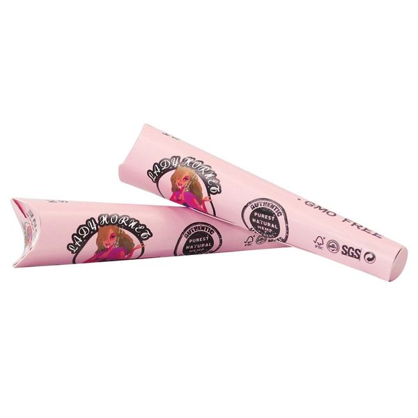 Accesorios para fumar Rollos de papel Papel rosa de 110 mm LADY HORNET Tubo de cuerno con acabado cónico Tubo de papel de liar Tamaño King para tabaco