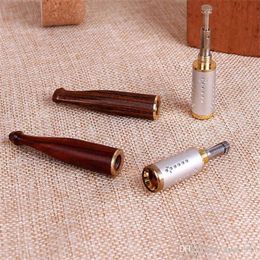 Accessoires pour fumeurs Bois de santal ébène avec filtre à bord métallique pour enlever la buse de cigarette, tête en cuivre, tige de traction, porte-cigarette en bois