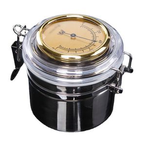 Rookaccessoires roestvrijstalen tabak Moisturizing tank met hygrometer afgesloten tabak pot sigaar sigaret Humidor Box Tea Coffee Bean Strorage ZL1166