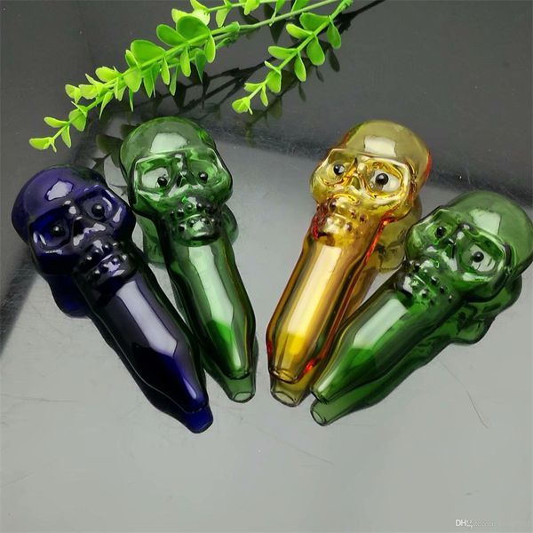 Accessoires pour fumeurs Super Skull Ghost Head Pipe en verre Bongs en verre Tuyaux de brûleur à mazout Conduites d'eau Plates-formes pétrolières