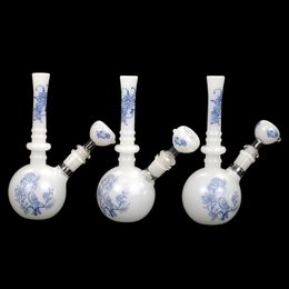 Accessoires pour fumer pipe à eau bong porcelaine bleue et blanche narguilé caloducs chauffe-eau solaire