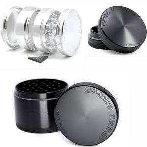 Rookaccessoires Groothandel 63 mm/55 2 Layer/4 Layer Space Case Grinder aluminium metalen kruidenkruidbrekers slijmingen