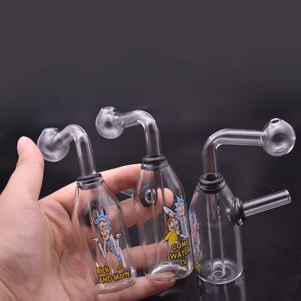 Accessoires pour fumeurs en gros verre détachable eau dab rig bongs mini bouteille bécher tuyau de brûleur à mazout