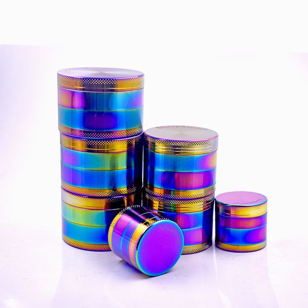 Accessoires pour fumeurs en gros Rainbow 40mm 55mm 63mm 4 parties SharpStone Broyeurs à tabac broyeur d'herbe cnc dents filtre net stylo vaporisateur d'herbe sèche