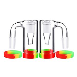 Fumer Cendres Catchers Verre Catcher Bong Collector 14mm 18mm Joint Mâle avec Pot De Récipient En Silicone Pour Bongs Narguilé Accessoires De Conduite D'eau