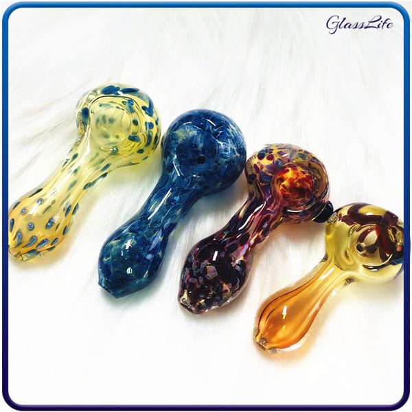 Pipes à main en verre soufflé pour fumer Tuyau de narguilé Cuillère en pyrex Mini petit tuyau de bol Pièces de pot uniques Brûleur à mazout