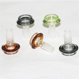 ACCESSOIRES BONG BONG DOUBRES DOUBLES COMPRESSEMENTS BOLLS DE VERRE DU FILTRE DE 14 mm 18 mm Male Bol de verre de flocon mélange Couleurs de tabac à herbe sèche LL