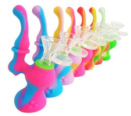 Fumer Bong Dab Bubbler Bubbler Silicone Water Pipes Heady Mini Pipe Wax Huile GRIGNES SME SME CHOCKAH GOURD PIPES3820794