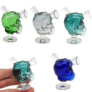 Fumer Bubbler Coloré Épais Verre Crâne Forme Pipes Portable Poche Mini Herbe Tabac Cône Porte-Cigarette Filtre Tube Pipe À Eau Bulle Main Bong Astuce DHL