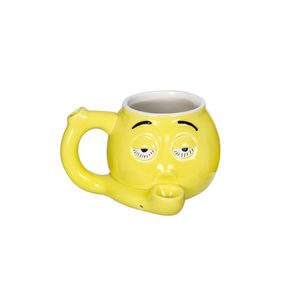 Fumer Céramique Fumer Pipe À Eau Tasse Jaune Tabac Fumer Bol Pipe À Eau Narguilé Fumée Accessoires En Gros