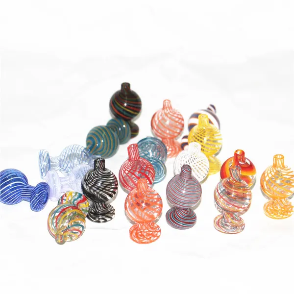 Fumer Couleur Verre Bulle Carb Cap 25mm 28mm OD Ball Carb Caps pour Bord Biseauté Quartz Banger Nails Verre Cendrier