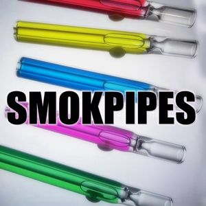 Fumer Coloré Remplissage Liquide Congelable Pyrex Tuyaux En Verre Épais Herbe Sèche Tabac Cigarette Porte-Cigare Portable Catcher Dégustateur One Hitter Pipes Handpipes DHL