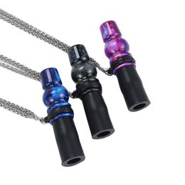 Collier en acier inoxydable en résine de luxe coloré pour fumer, corde suspendue, lanière, narguilé, Shisha, embout buccal, porte-bouche, tuyau en silicone, DHL