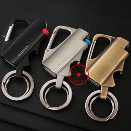 Fumer Coloré Alliage Métallique Remplaçable ED1 Mini Briquet Boîtier Coque Protection Manchon Gaine Portable Décapsuleur Mousqueton Tabac Porte-Cigarette