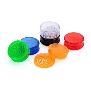 Fumer Coloré En Plastique 60 MM Portable Herbe Sèche Tabac Grind Spice Miller Broyeur Broyeur Broyage Haché Main Muller Cigarette Porte-Cigare DHL