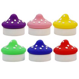 Fumer Coloré Silicone Herbe Sèche Tabac Huile Rigs Mini Stash Case Boîte De Rangement Portable Champignon Style Pipe À Eau Barboteur Ongles Astuce Paille Porte-Cigarette Jar DHL