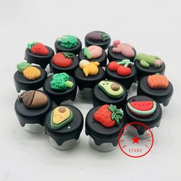 Fumer Coloré Silicone Cachette Cas Biscuits Aux Fruits Boîte De Rangement Scellée Herbe Tabac Cire Pilule D'huile Crème Bouteille En Verre Pot Dabber Pipe À Eau Bong Pointe Porte-Paille DHL