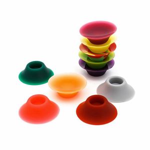 Fumer Coloré Silicone Sucker Base Dry Herb Tobacco Catcher Taster Bat Porte-Cigarette Snuff Snorter Sniffer Bowl Portable One Hitter Dugout Tool DHL Gratuit