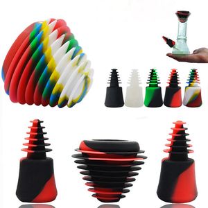 Roken kleurrijke siliconen swirl 3in1 reinigingsstekker droog kruid tabak waterpipe filter glazen fles bong rigs stro container afdichting schoon doppen waterpijpbedekking houder