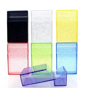 Fumer Coloré Sparkl Glitter Étui À Cigarettes En Plastique Boucle Portable Stockage Boîte De Rangement Conteneur Logement Coque De Protection Herbe Tabac Porte-Cigarette DHL