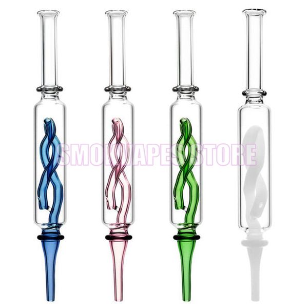 Fumer coloré Twisted Internal Refracining Pipes Pipes filtre Coipipes Hands Pipes Porte-cigarette Bubbler Tips Tips Portable Water Type Huipe Paille Tube à main DHL