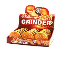 Roken Creatieve Kruidengrinder 55mm 3 lagen hamburger ontwerp Zinklegering Materiaal Tabaksrook Sigaret Dry2438828