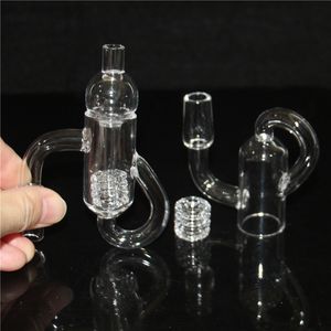 Rokende diamant knooplus kwarts banger dab nagel recycler kwarts knallers met versnelling inzet koolhydraatkap voor olieverstift glazen waterpijp bongs