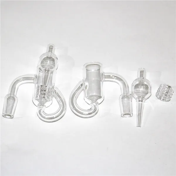 Fumer Diamant Noeud Boucle Quartz Bangers Avec Bubbler Carb Cap Insérer Bol 10mm 14mm 18mm Recycler Noeuds Quartz Banger Nails Pour Bong En Verre