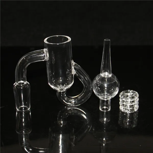 Smoking Diamond Knot Loop Cuarzo Bangers 10 mm 14 mm 18 mm Macho Hembra Domeless Cuarzo Loops Banger Nails Para tubería de agua Bongs de vidrio Dab Rigs