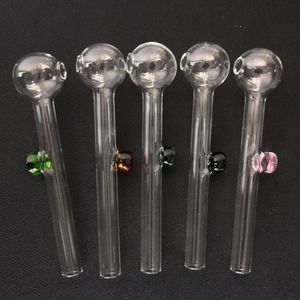 Fumar Dogo Venta al por mayor Quemador de aceite de vidrio Tubos de vidrio Pyrex Quemadores de aceites Tuberías 14 cm Vidrio curvado Bong Tuberías de agua con diferente equilibrador