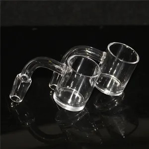 Fumer Bangers de quartz sans dôme 4 mm d'épaisseur 10 mm 14 mm joint clair 45 ° 90 ° Quartz Banger Dab Nail pour verre cendrier plate-forme pétrolière bong