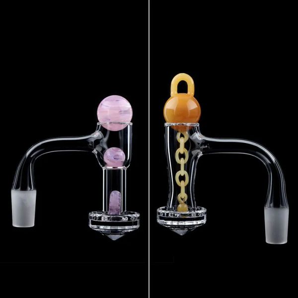 Fumer Full Weld Diamond Terp Slurper Banger Clous à bords biseautés inférieurs à facettes avec chaînes Terp Slurpers pour bangs à eau Dab Rigs 12 LL