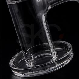 Fumer entièrement souder bord biseauté Quartz Charmer Banger avec fond clair pour Dab Rigs Heady Bong