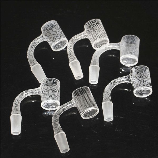 Fumer entièrement soudé sablé Quartz Banger Nails 14mm mâle pour Bongs Dab Rigs verre bulle Carb Cap Silicone nectar