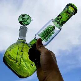 Bong en verre fumant 10 pouces narguilé conduite d'eau Bong Grenn Art Bubbler Bongs avec bol de 14mm