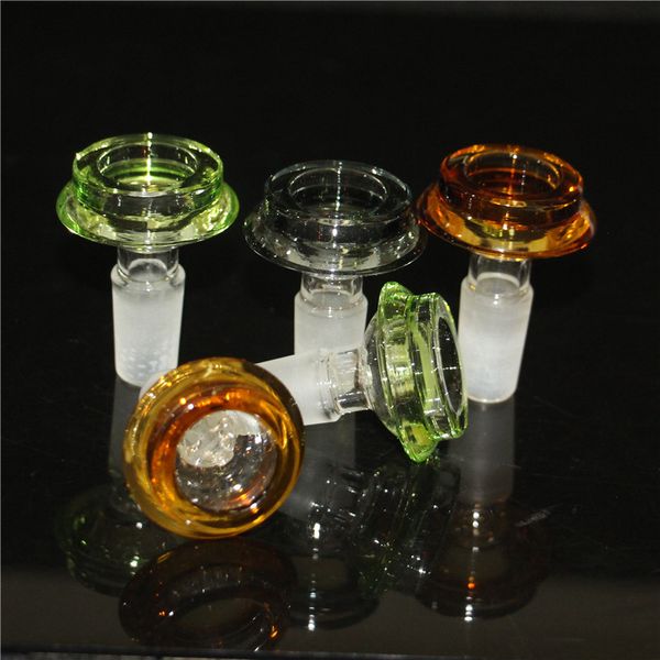 Bols en verre fumant tige de couleur américaine 14mm 14.4mm joint mâle narguilé bol coloré plates-formes pétrolières verre bong conduite d'eau